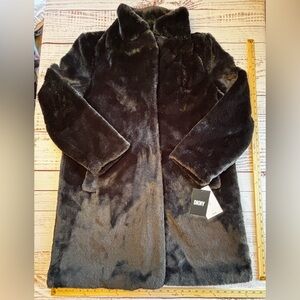 DKNY Mid-Length Faux Fur Coat